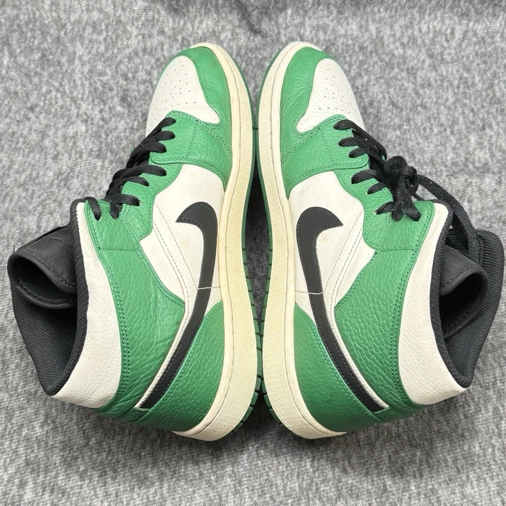 Nike Air‎ Jordan 1 Mid Lucky Green Black Sail Mens Sz 11.5 852542-301